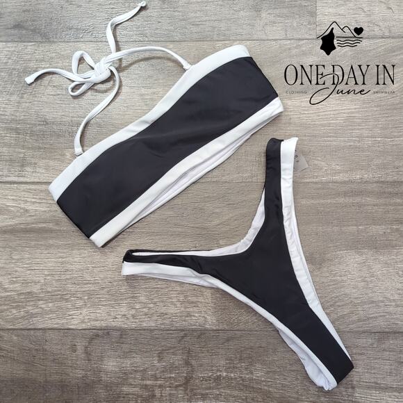 CharmLeaks High Cut Bandeau Thong Bikini Swimsuit Size S - Picture 1 of 4